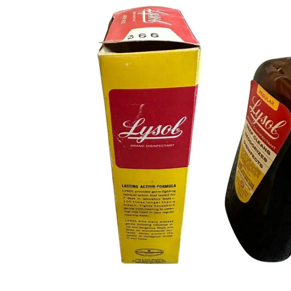 Lysol Disinfectant Cleaner Concentrated Vintage Glass Bottle Collectible w/ Box - Picture 9 of 9